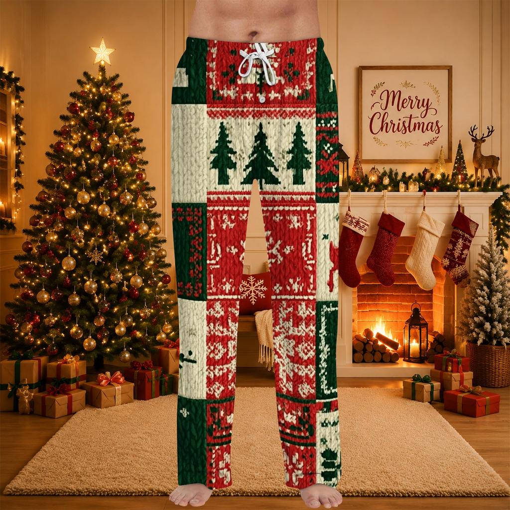 Men's Christmas Printed Pajama Pants for Sleep and Casual Wear