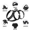 Reflective Adjustable Dog Harness With 3-Section Leash Outdoor Walking Escape-Proof Chest Vest In Black Red Blue