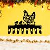 Farmhouse Chicken Wall Hook 8 Hooks Heavy Wrought Iron Rustic Decor Gift