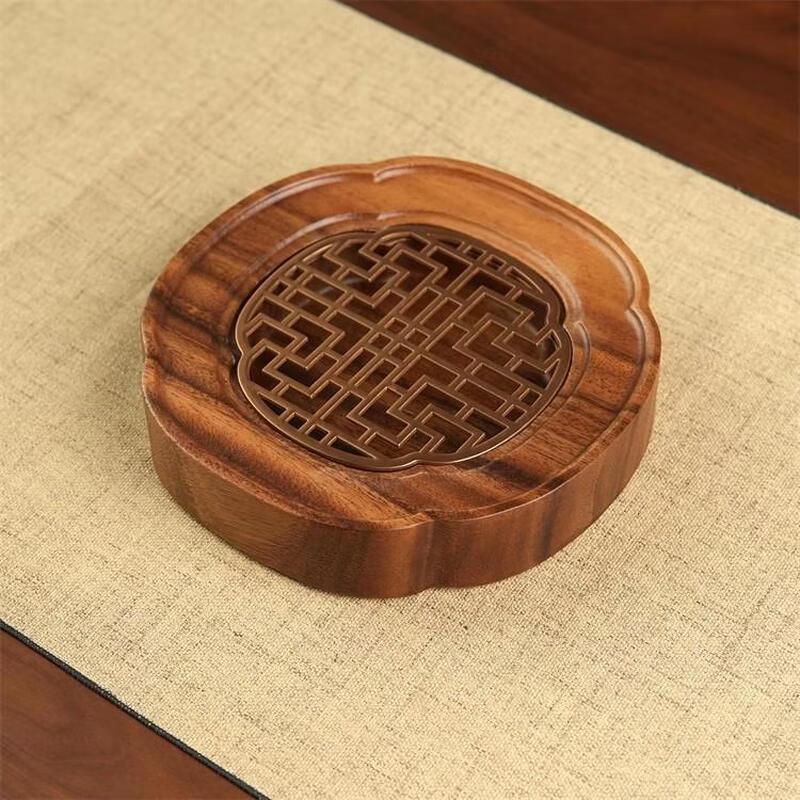 UOSUUOSU Walnut Wood Tea Tray 13.5x13.5x4cm