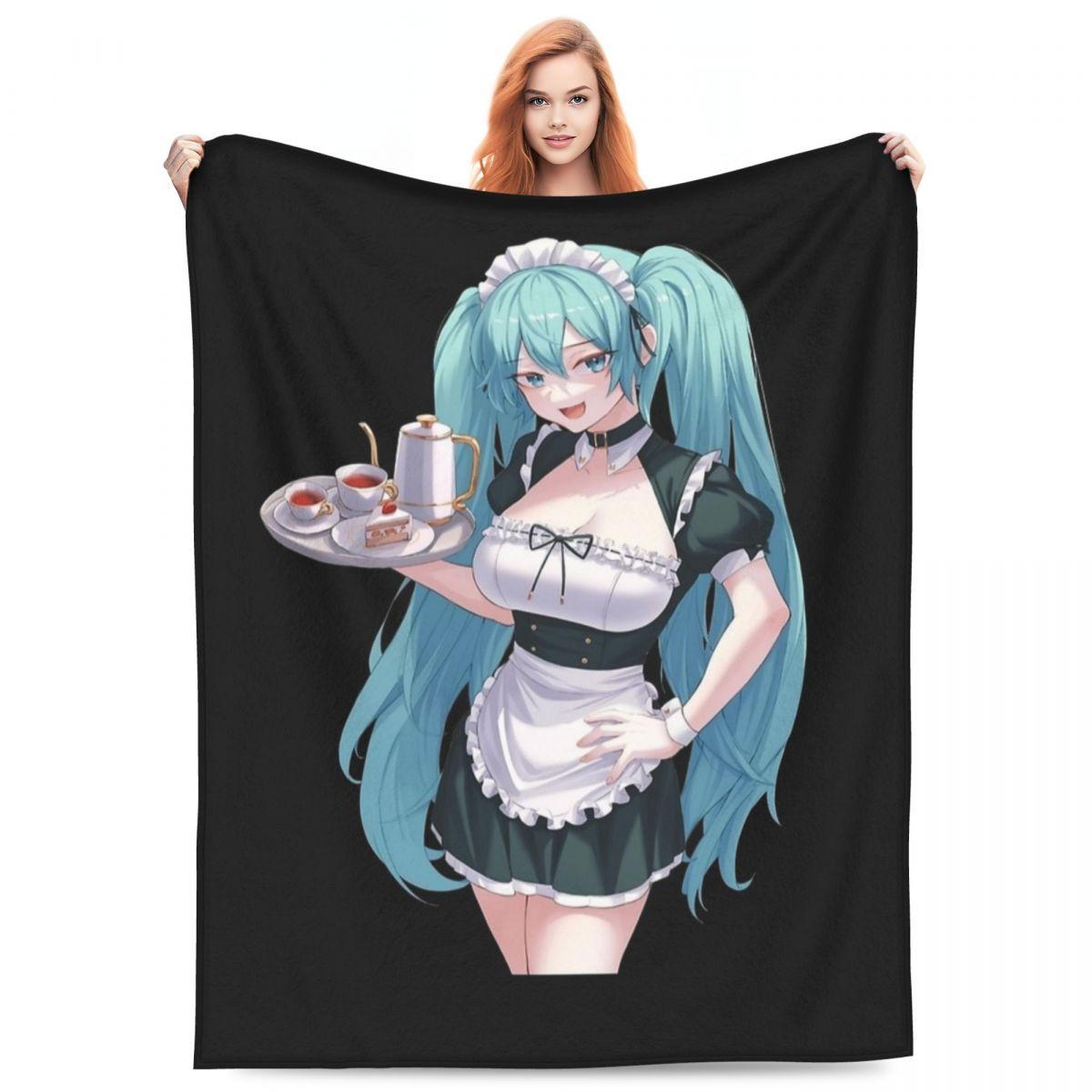 

Hatsune Miku Funny Art Blanket Warm Soft Novelty Plush Bedding Throws For Bedroom Camping Flannel Bedspread Bed Cover 30x40in