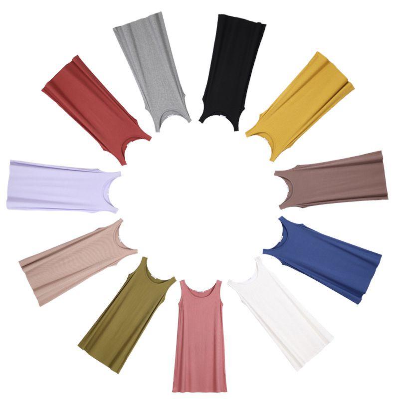 Comfortable Women Loose Midi Dress Long Tank Stretch Casual Sleeveless Design