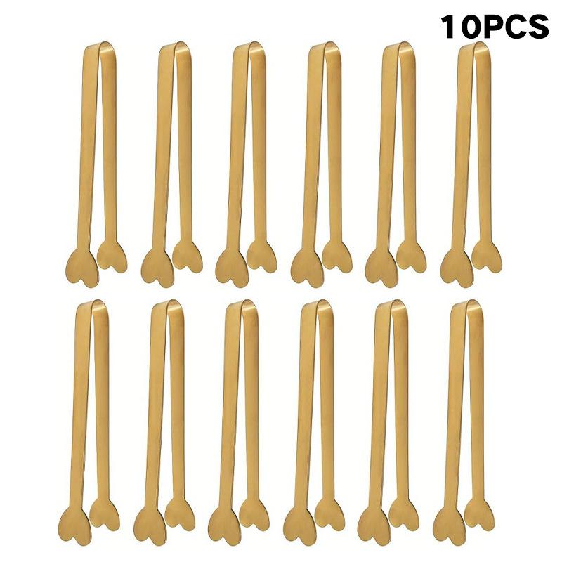 

10pcs Stainless Steel Heart-Shaped Mini Tongs for Sugar/Ice Cubes Tea Party Wedding Coffee Bar Gift for Mother s Day