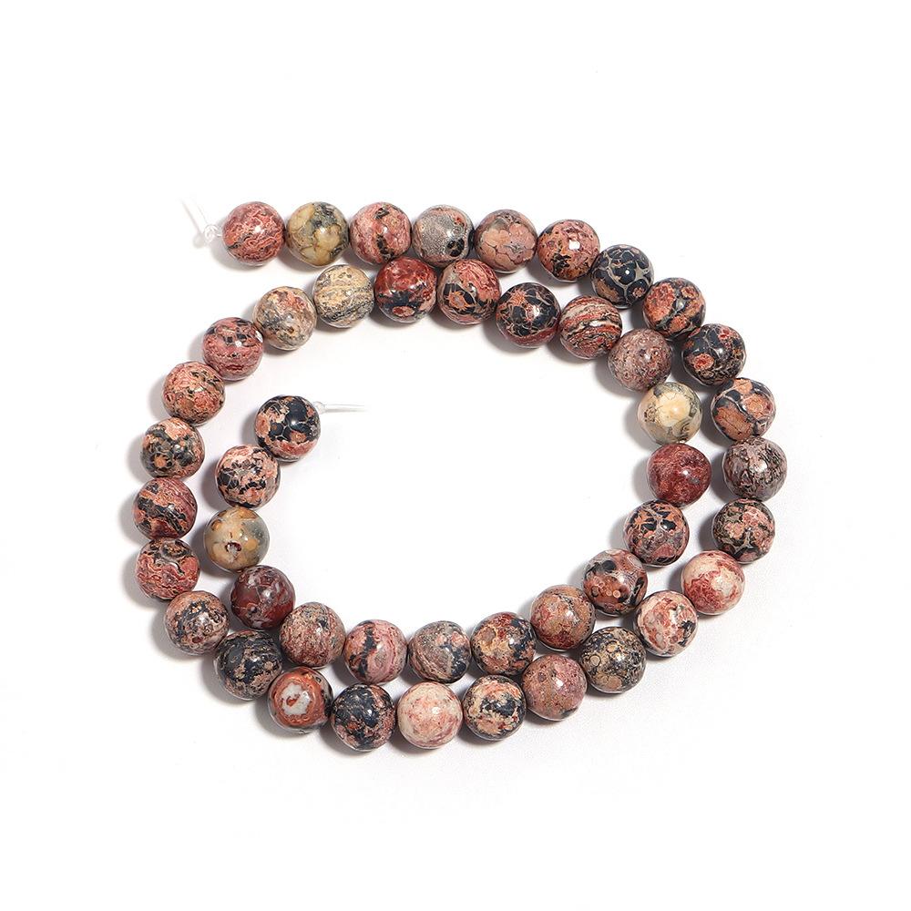 Leopard Skin Jasperss Stone Round Beads 15" Strand 4 6 8 10 12 MM Charm Beads for Jewelry Making Charm Bracelet Gift