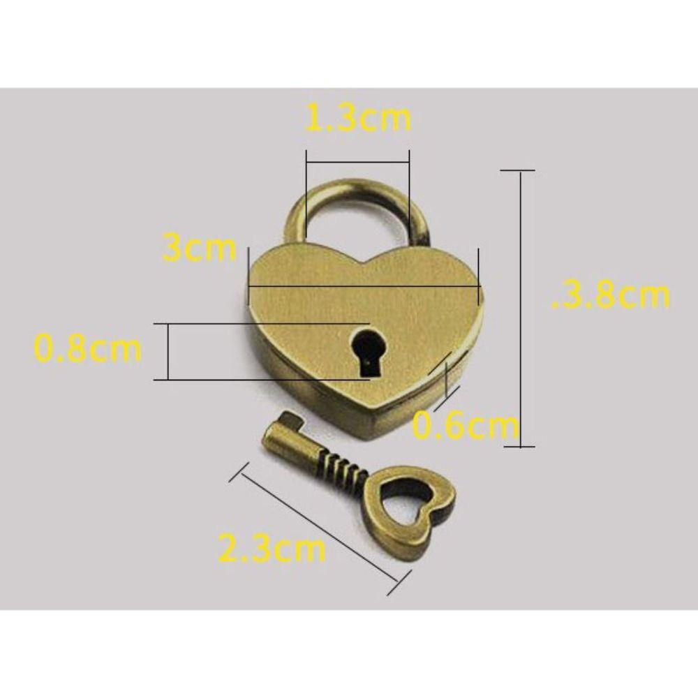 Wedding Diary Book Suitcase Vintage Antique Style Mini Padlocks Key Lock Heart Shape Padlock