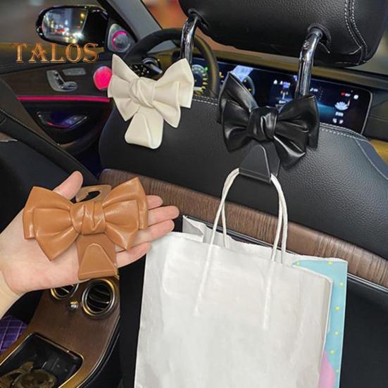Crochets de voiture en forme de nœud mignon pour dossier de siège de voiture, crochet robuste pour sac à main, accessoires de voiture peu encombrants