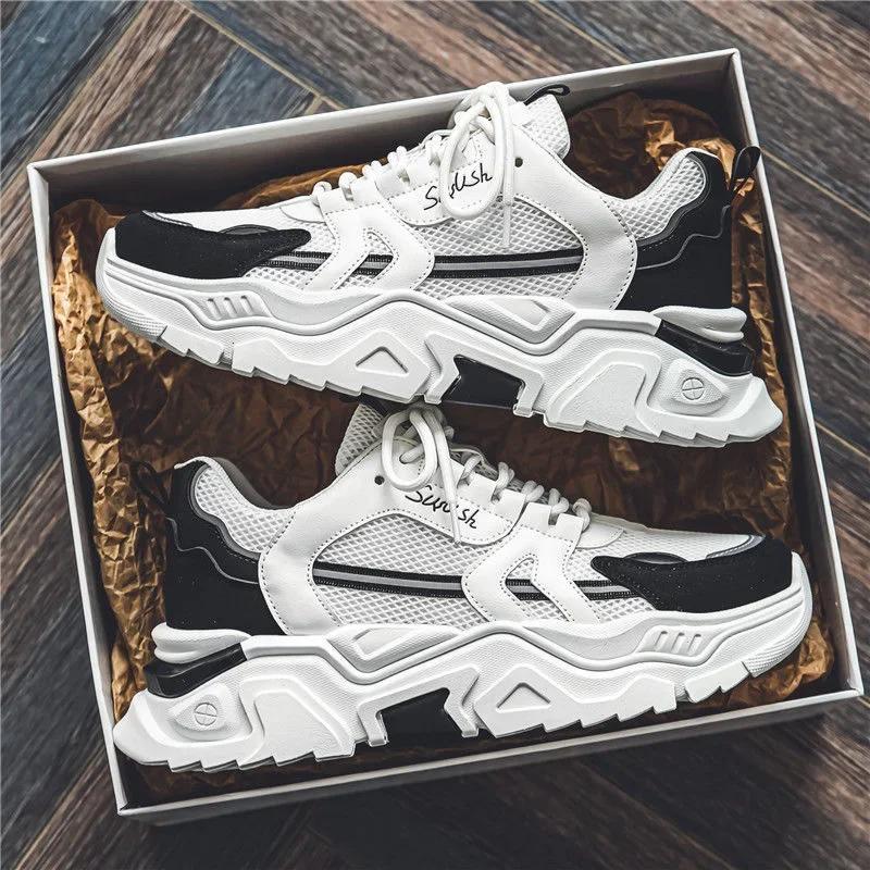 Mesh Atmungsaktiv Dicke Sohle Weich und Bequem Sportliche Dad Schuhe Lässig Plateau Sport Rutschfest Herrenschuhe Zapatillas Hombre2024