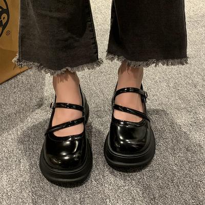 Round Head Platform Small Leather Shoes Women's 2025 New Spring and Summer French Retro British Style Japanese JK Mary Jane Single Shoes