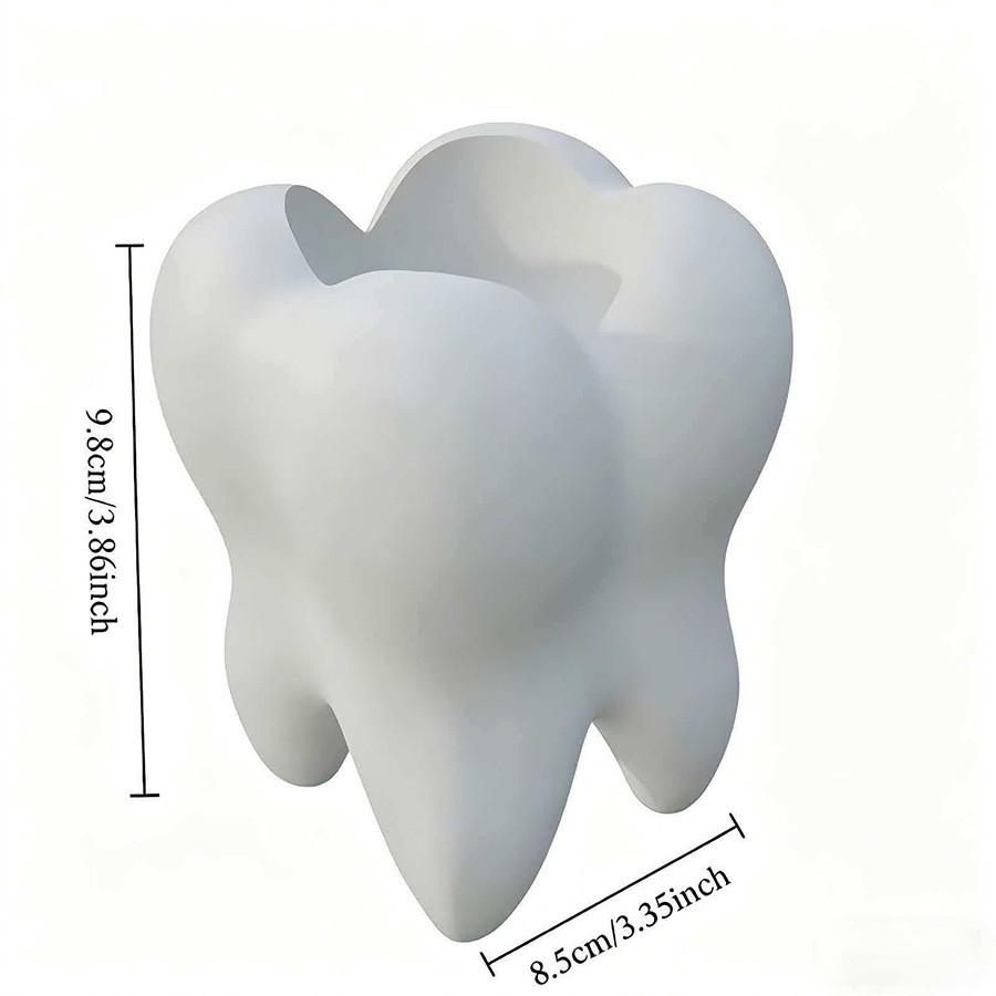 Modern Minimalist Tooth Shaped Pen Holder With 3d Printing For Office Desk Decor