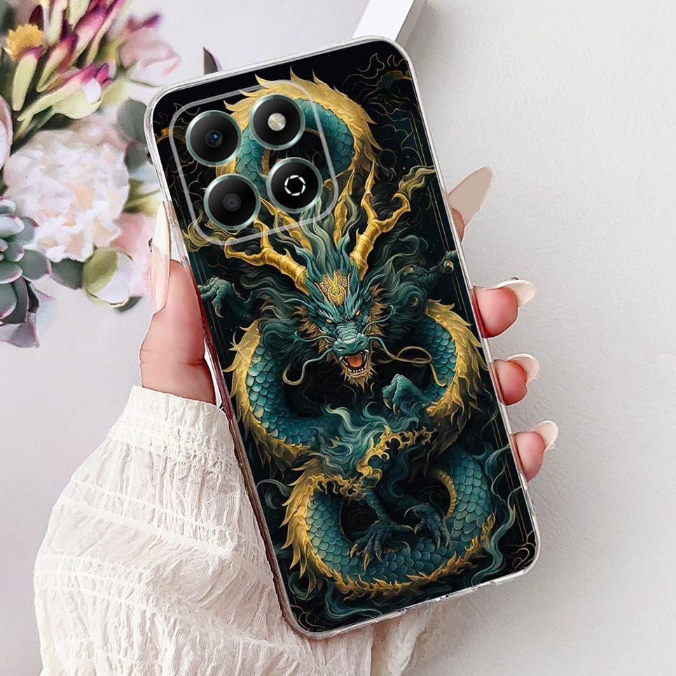 Für Huawei Honor X6 X6s 4G 5G X6a Plus Handyhülle Drache Löwe Tiger Cool Mode Malerei Rückseite Weiches Schwarzes Silikon Hülle