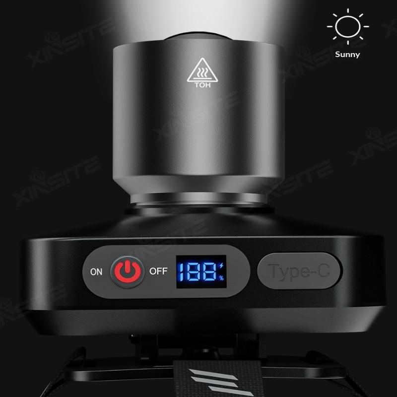 Far LED Super Luminos cu Senzor Far Reîncărcabil prin USB Far LED Frontal Cu Baterie Încorporată Lanternă pentru Camping Pescuit