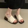 Women Flats Square Toe Sandals New Casual Summer Shoes Sport Brand Slippers 2025 Open Toe Flip Flops Slingback Slides