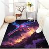 1PC Purple Dragon Flying Over Flames Carpet for Living Room Bedroom Sofa Home Decor Rus Non-slip Floor Mat Luxury Gift