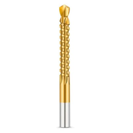 Titanium Coated HSS Twist Drill Bits, 3-8mm Serrated Side Cutting Drill Bit, Hex Shank Serrated Cutting Drill Bits, Drill Bit Woodworking Tools, Hole