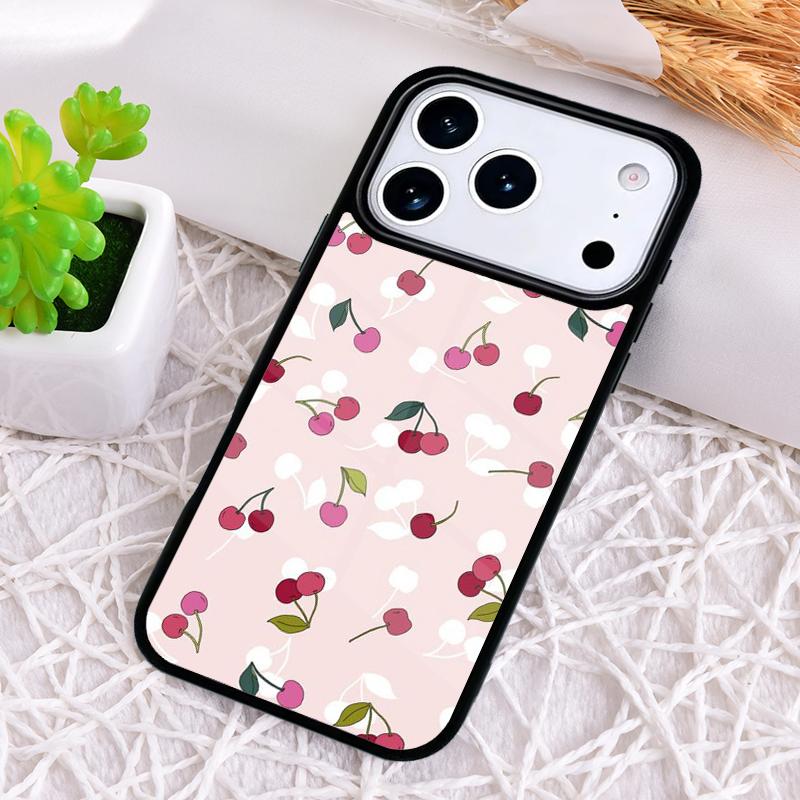 Red Cherry Summer Fruit Shockproof Phone Case for iPhone 17 Air 16e 15 11 12 14 13 Pro Max Cover Coque