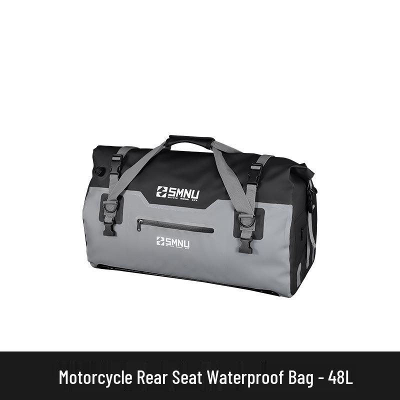 SMNU Ten Ma Motorcycle Waterproof Rear Seat Tail Bag Pannier Retro Riding Gear. Standard