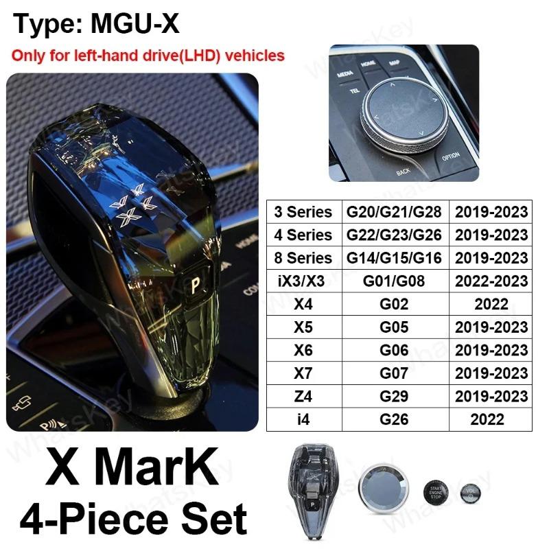 4-teiliger Kristall-Schaltknauf-Hebel für BMW 3 5er Reihe X3 X5 X6 F44 G20 G05 G06 G08 G30 6GT Automatik Kristall-Schaltgriff