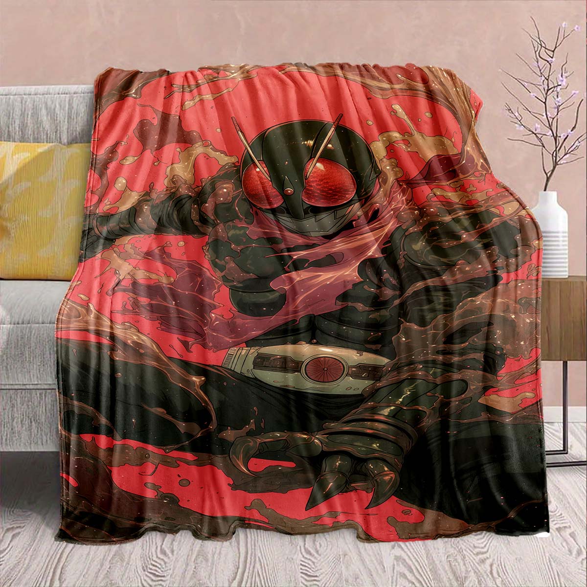 

Kamen Rider Anime Flannel Blanket – Soft, Warm, Perfect for Sofas, Bedding, Camping, Travel, Office, and Home Decor – QJY 75x90cm