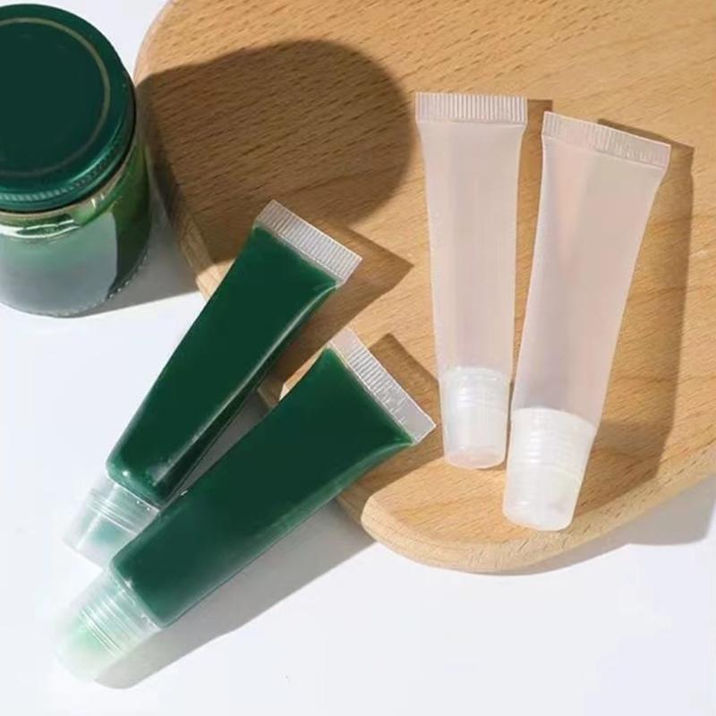 Clear Plastic Refillable Lip Balm Tubes Angled Nozzle for Precise Application Small Cosmetic Containers Empty Bottle