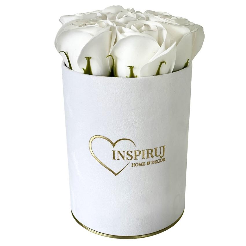 Flowerbox Inspuj - White Box with Soap Roses - No. 19 White