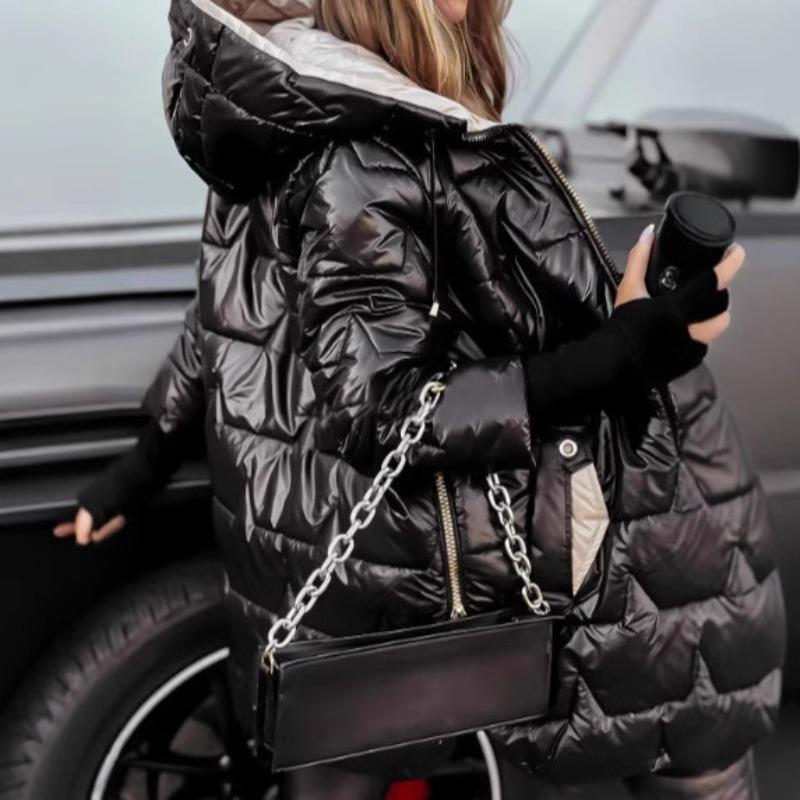 Autumn Winter Hooded Cotton Jacket Mid-Length Coat Women's Jackets Women Clothes Jacket