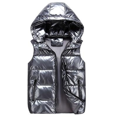 Thickened Femme Vest Coat For Students Green Solid Outwear With Hooded Plus Size Vest