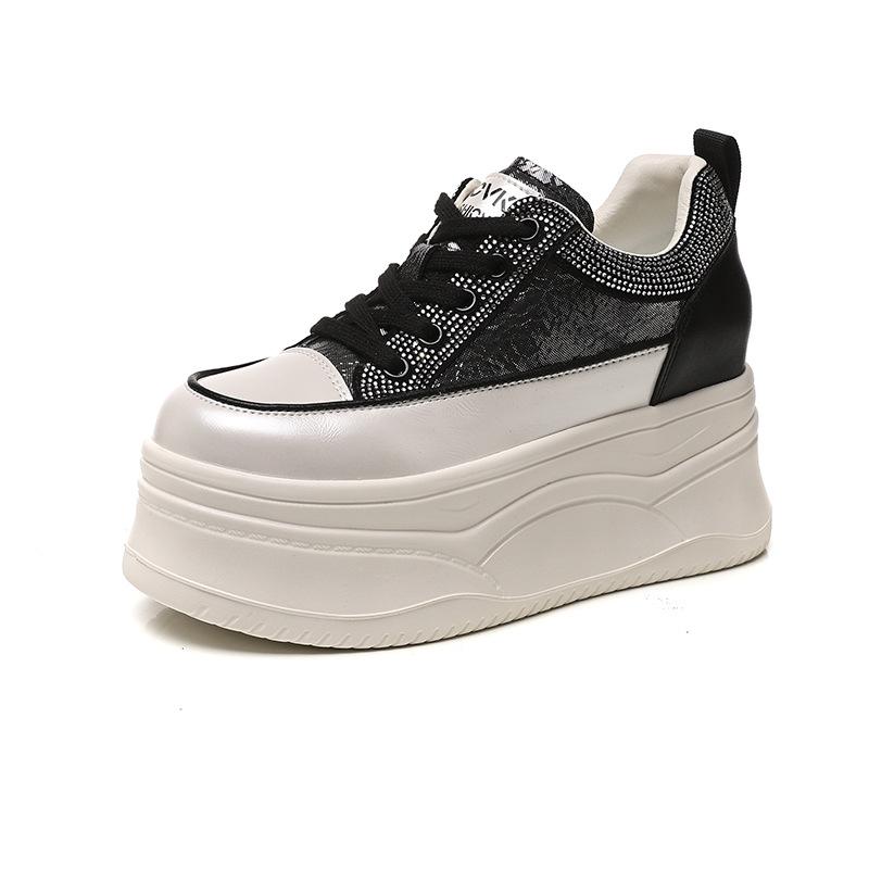 Inner height increase women's spring and autumn new single shoes platform muffin shoes versatile casual board shoes children