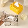 Cheese-Shaped Tissue Box -Durable Plastic Decorative Storage,Modern Luxury Home Decor,Suitable for Living Room,Bathroom,Kitchen