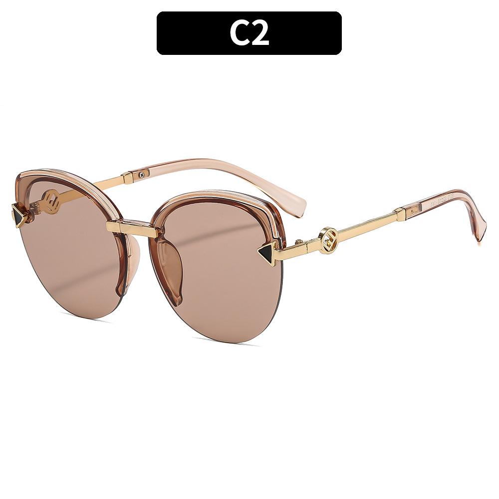 Women's Sunglasses, Fashionable Cat's Eye Half-frame Sunglasses