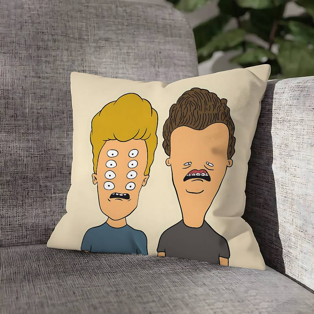 B-Beavis and B-Butt-H-Head Throw Pillow Case For 45x45cm 40x40cm 55x55cm 50x50cm 30x30cm Square Car Pillowcase Shell
