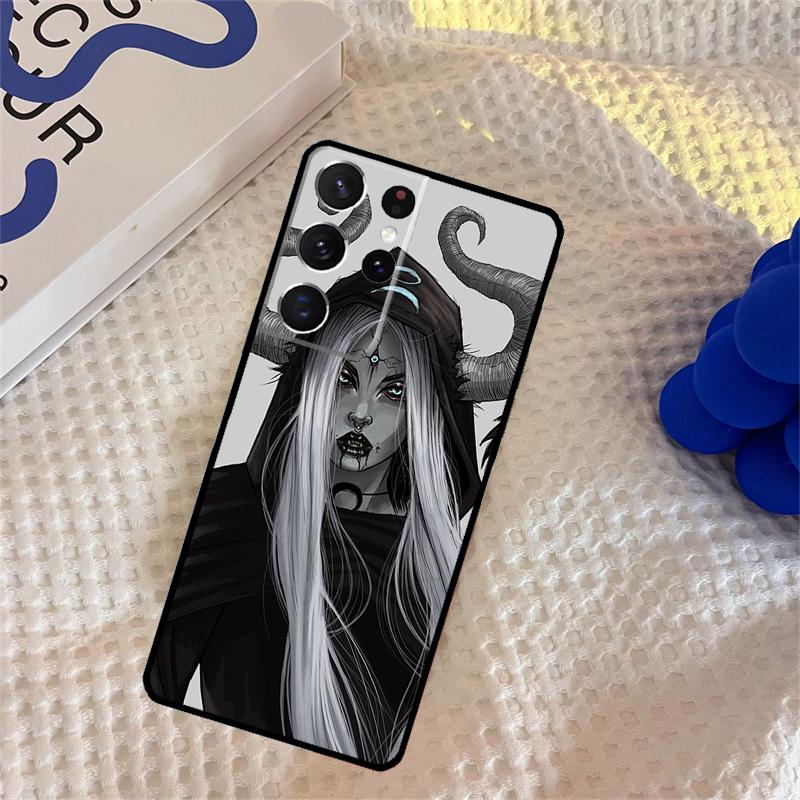 Aesthetic Devil Woman Bad Girl Phone Case For Samsung Galaxy S24 S25 Ultra S9 S10 S20 S22 S21 Plus S23 FE Portector Cover
