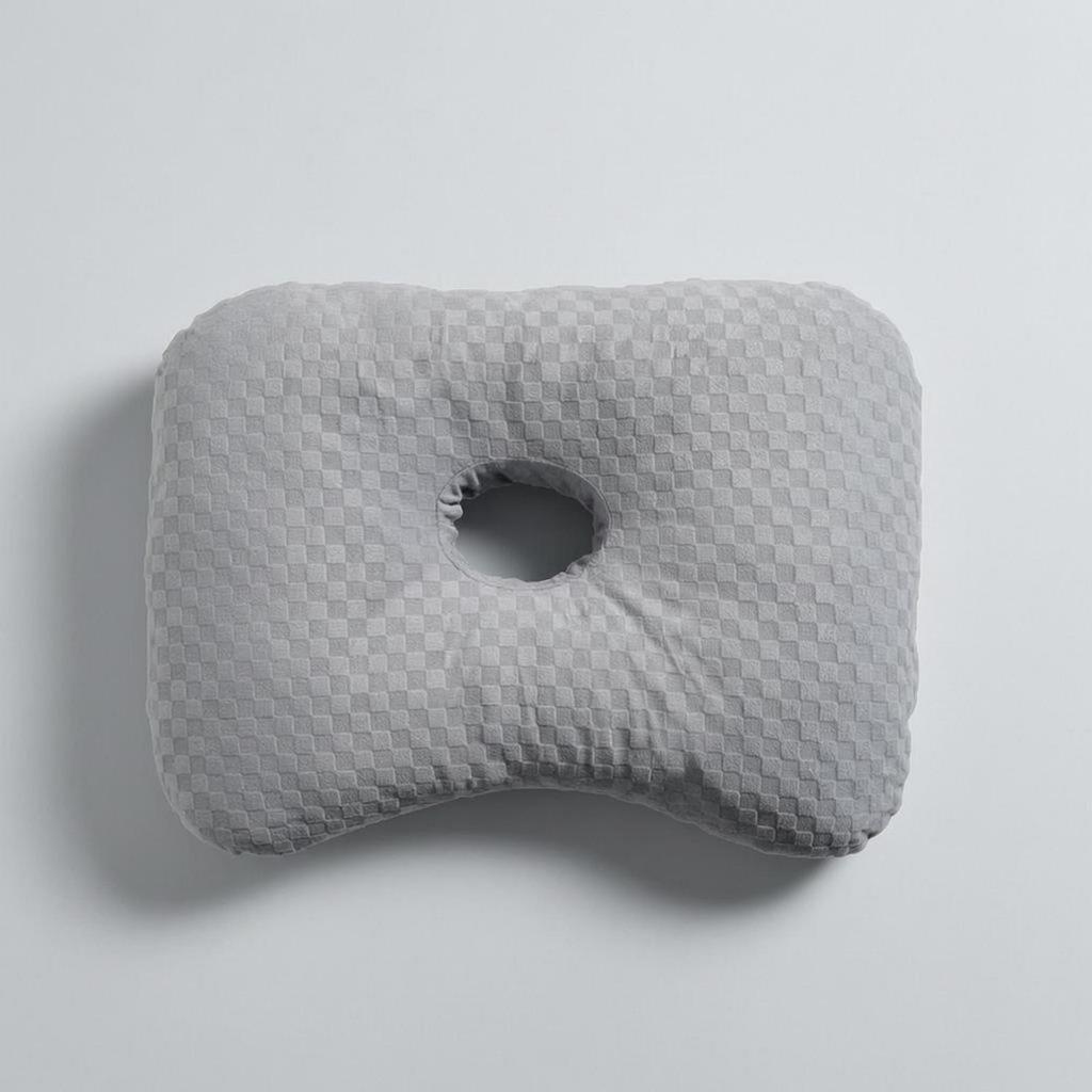 Ear Hole Pillow Quilted Shaped Neck Contoured