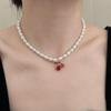 Freshwater Pearl Cherry Necklace - Japanese Korean Summer Clavicle Chain, Versatile and Stylish