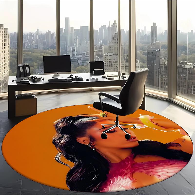 Kali Uchis (1) Round Office Rug Decorative Floor Rug for Office Bedroom Living Room and Home Space
