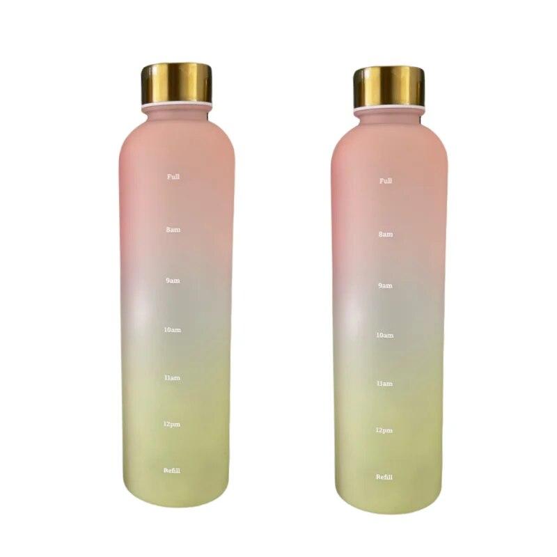 1l láhev s ukazatelem času 32 OZ motivační opakovaně použitelné fitness sporty venku cestování nepropustný matný plast bez BPA