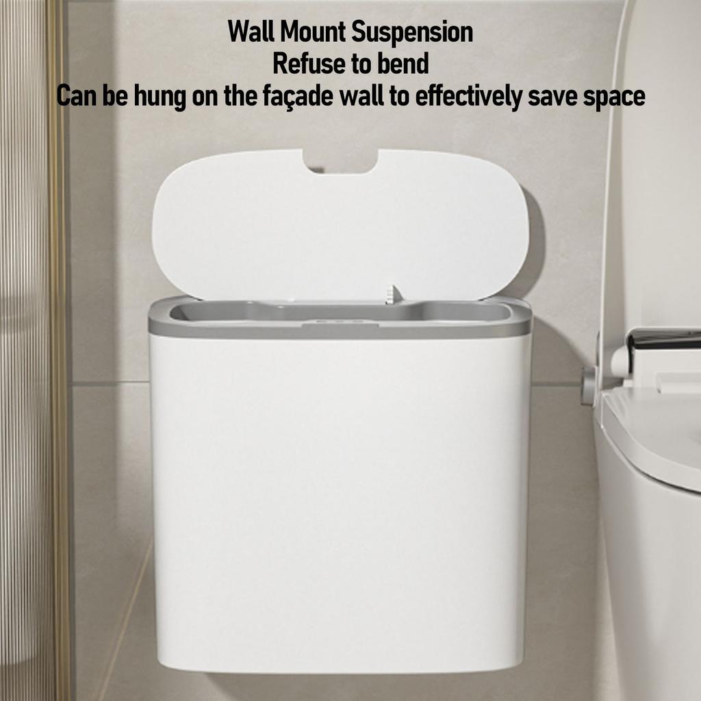 Smart Motion Sensor Trash Can 26cm Wide Opening Battery Powered Automatic Touchless Lid Garbage Can 14L