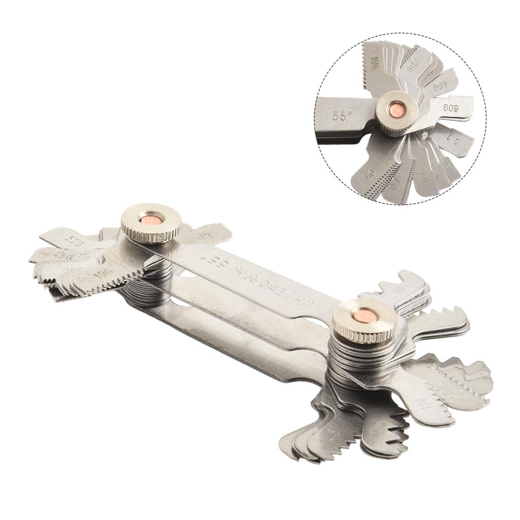 Professional Stainless Steel Thread Gauge for Accurate Thread Identification Metric 60 Degrees Inch 55 Degrees
