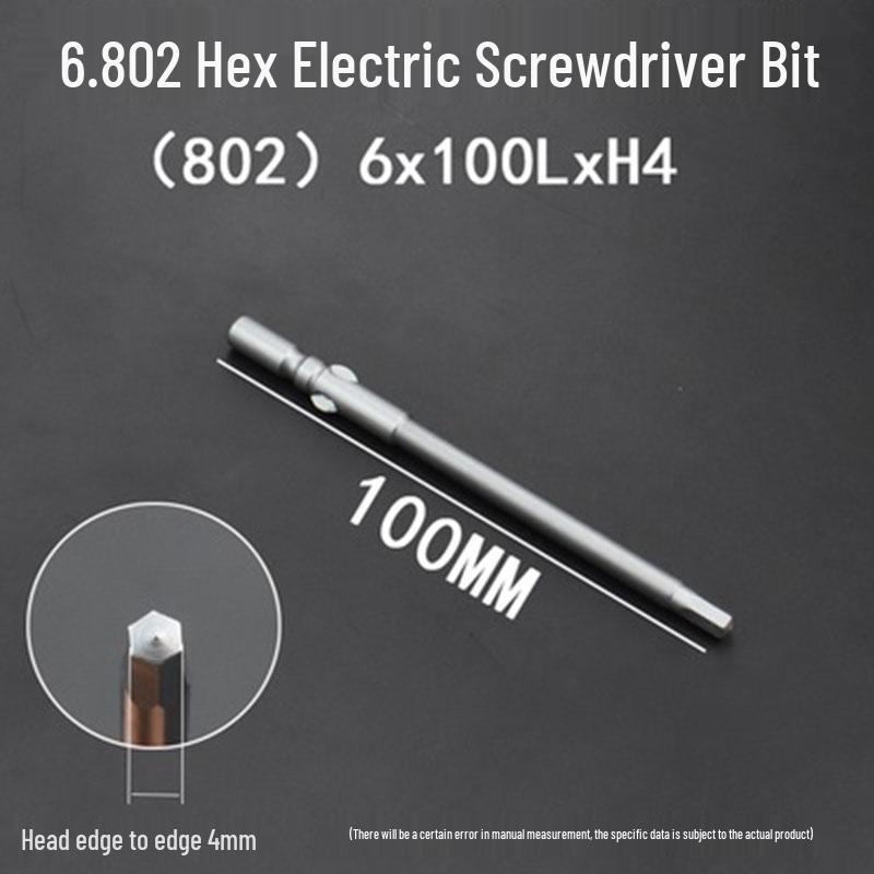 Extended Hexagonal S2 Steel Electric Screwdriver Bit with 5mm/6mm Shank