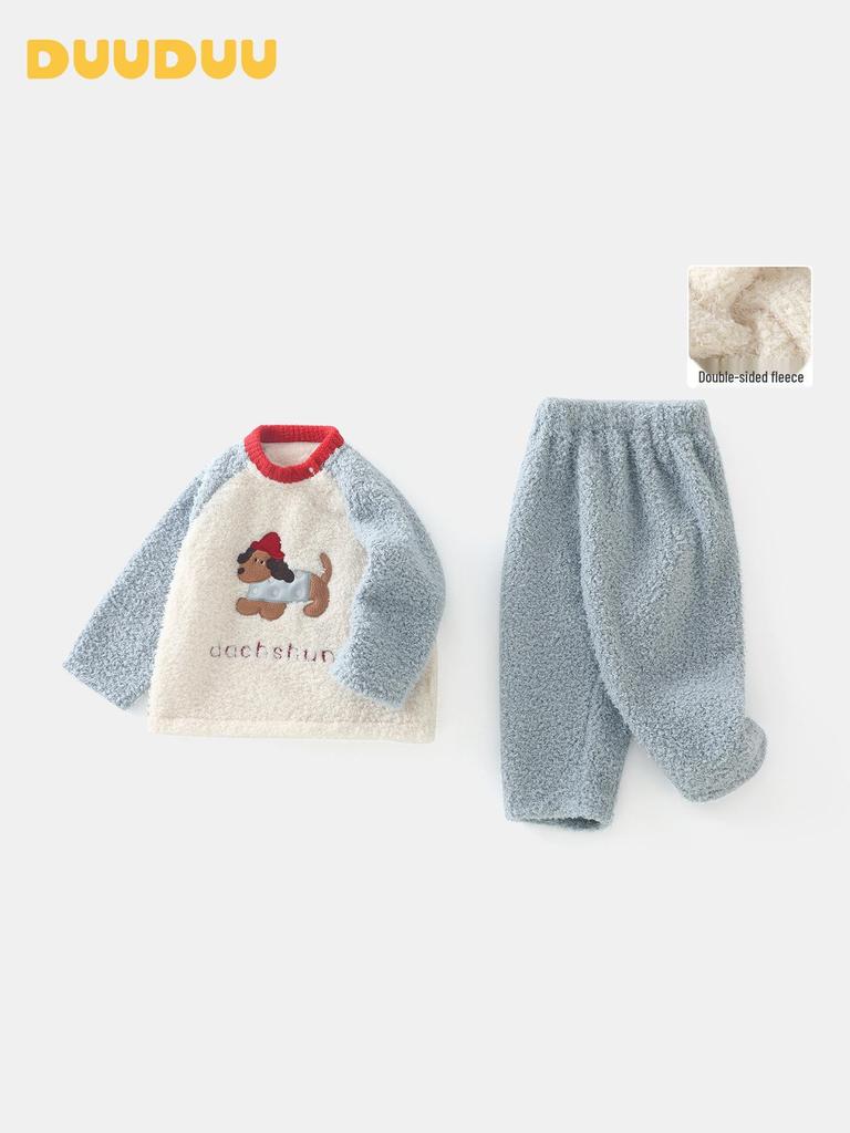 DUUDUU Velvet Baby Two-Piece Set: 2025 Class A Girls' Autumn/Winter Outfit