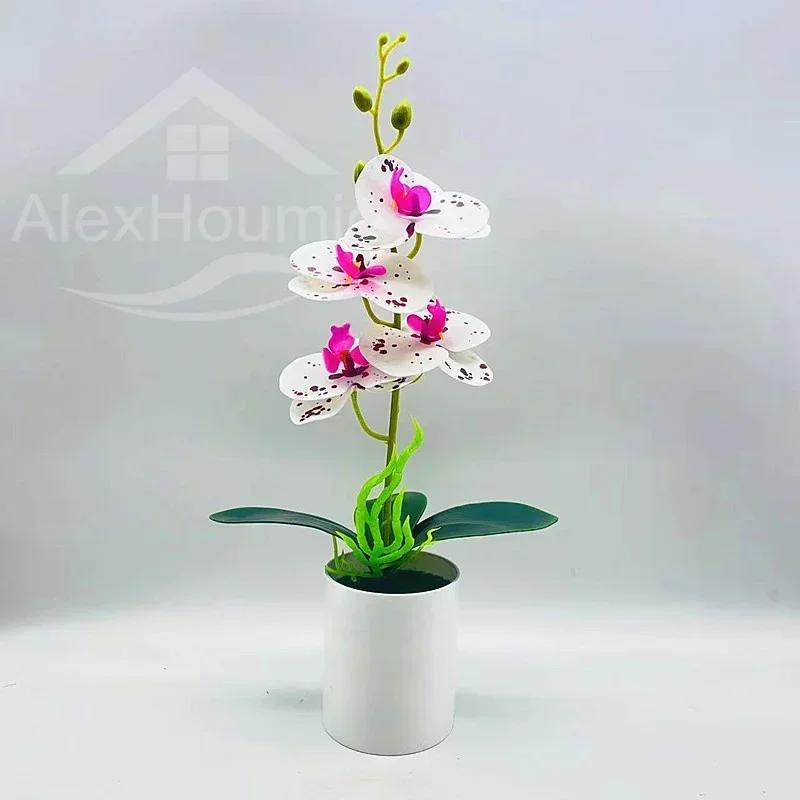 

Fake Phalaenopsis Bonsai Small Fake Plants Decor Real Touch for Living Room Home Table Bathroom Bedroom Office Shelf Farmhouse