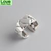 Modish Stylish Sterling Color Woven For Women Rings Smooth Geometric Open Rings JewelryFashion Jewelry