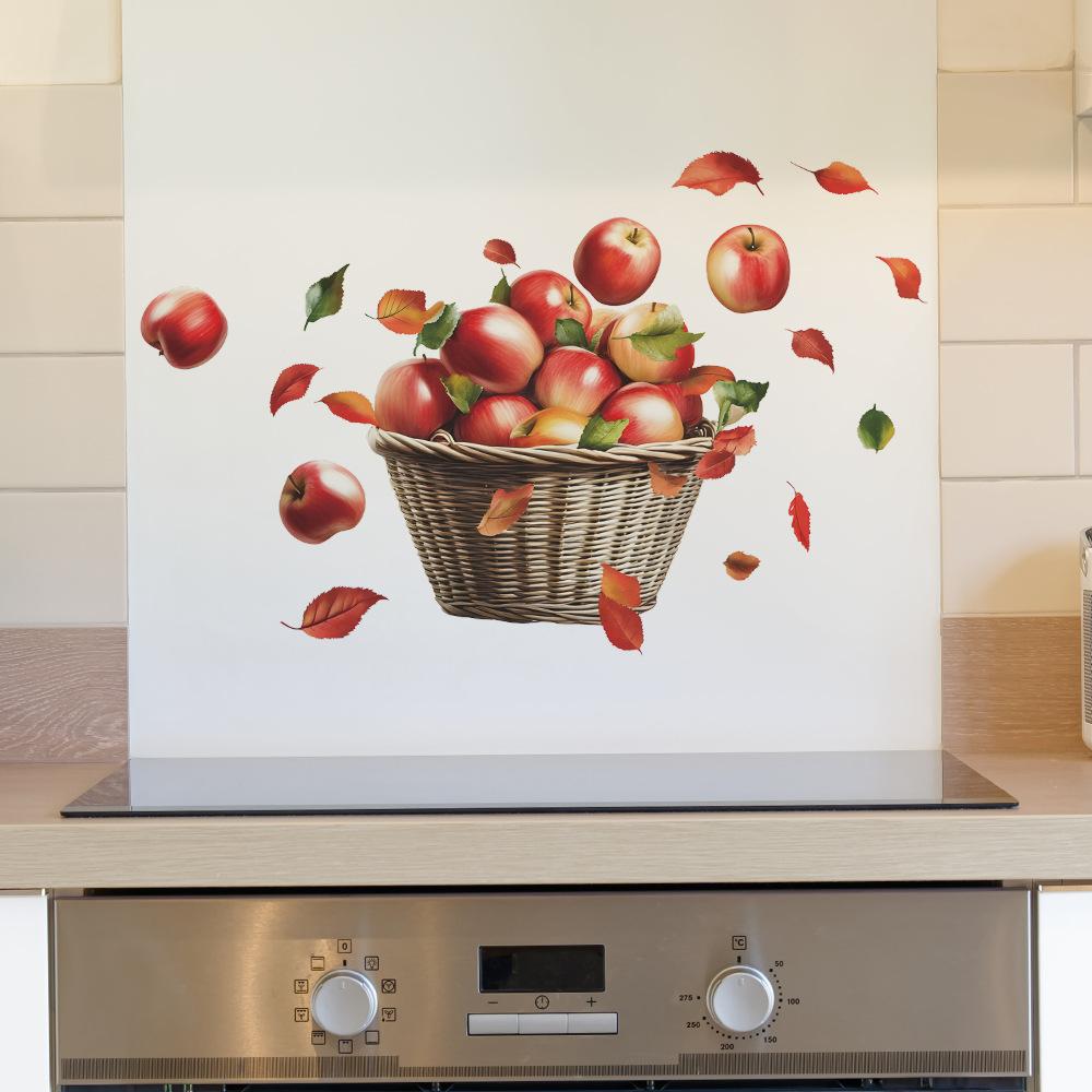 Bemalte Apfel Küche Restaurant Zuhause Hintergrund Verschönerung Dekoration Wandaufkleber