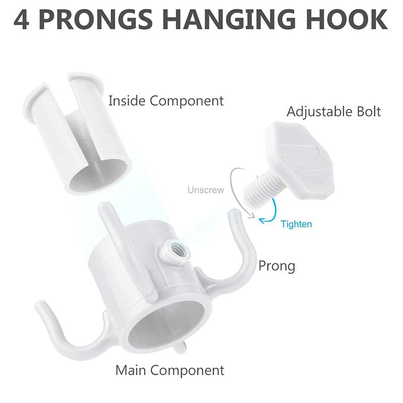 Plážový slunečník, háček na deštník, závěsný stojan, venkovní kempování, 4hrotový háček na ručníky, tašky, klobouky, sluneční brýle