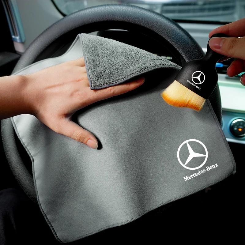 GLC GLB Car Wash Towel Microfiber Cloth Cleaning Brush Tools For Mercedes Benz AMG GLC GLE GLS CLA GLA GLK W204 W205 W210 W212