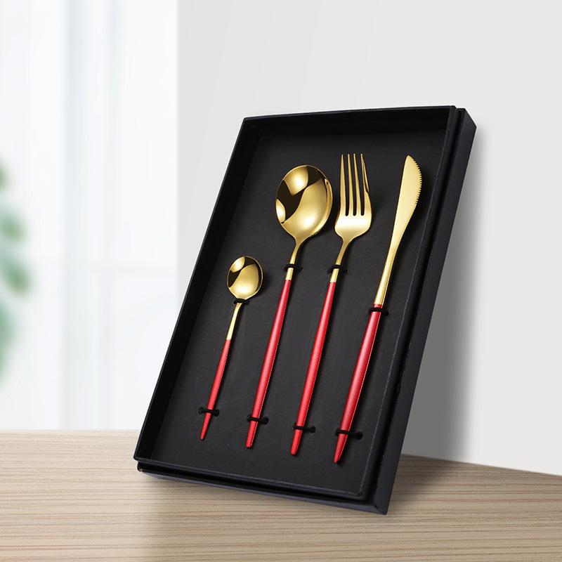 Stainless Steel Knife and Spoon Set, Fork and Spoon, Smooth Integrated Molding, Unibody Dishes, Gift for Home, Full Set