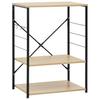 Microwave Shelf Black and Oak Effect 60 * 39.6 * 79.5 cm Particleboard