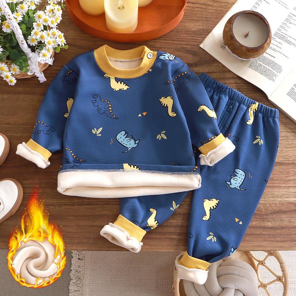 Kinder Fleece-gefüttertes Thermo-Unterwäsche-Set für Jungen & Mädchen - Gemütliche Herbstkleidung