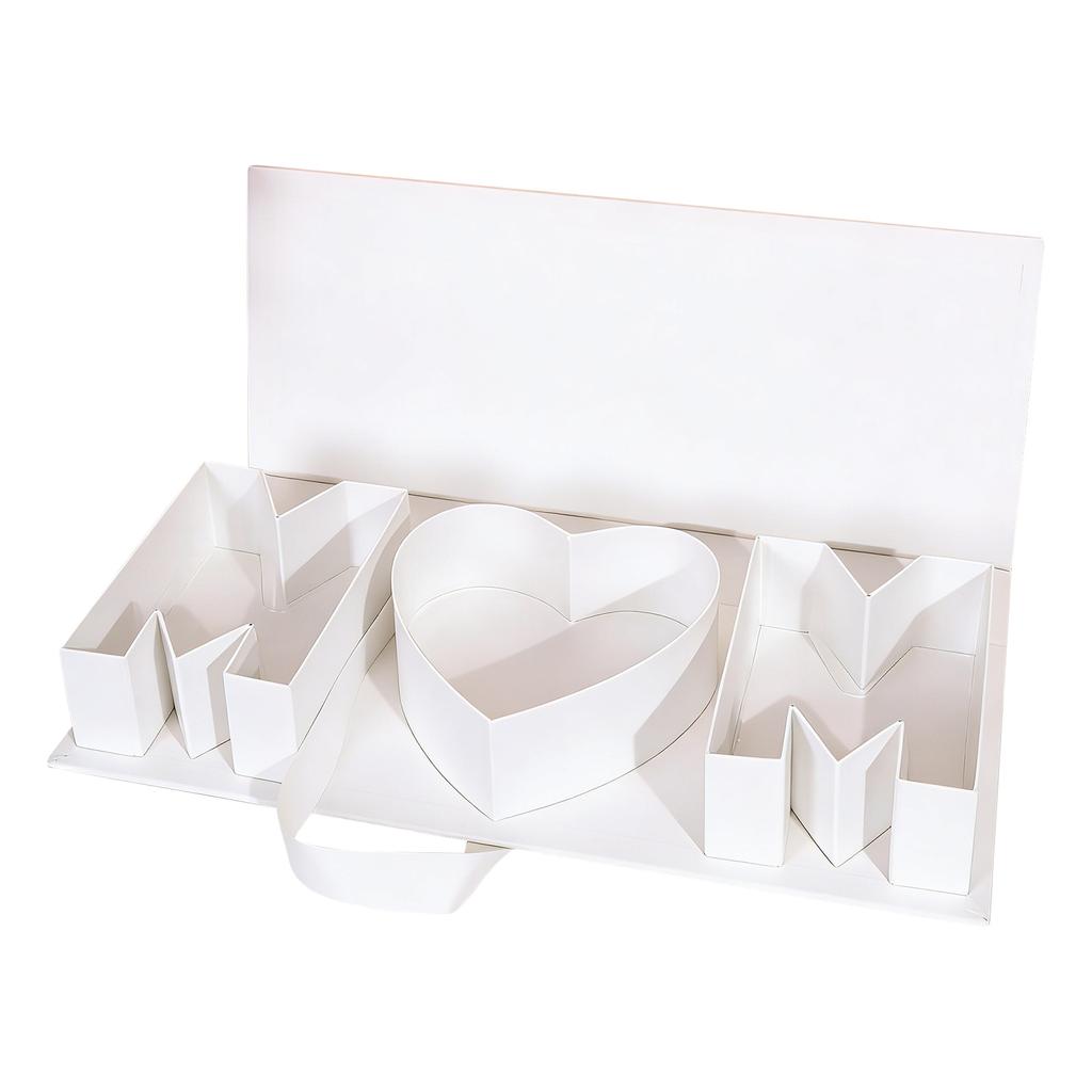 Mother Birthday Gifts Box  ''Mom'' Letter Empty Box Cardboard Fillable Paper Gift Flower Chocolate Packaging For New Mom Mother Birthday