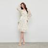Sweet Floral Ruffle V-Neck A-Line Dress