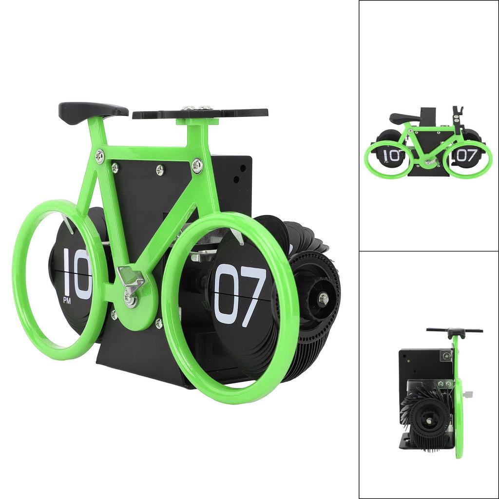 Vintage Desk Clock Bike Shape Retro Mechanical Battery Powered Gear Operated Timer Reminder Table Clock for
